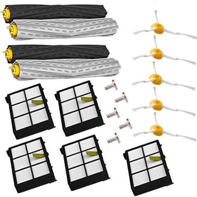 aotengou Accessoires pour aspirateur robot iRobot Roomba Plus 405 Combo / 505 Combo 25 packs 2 brosses principales, 4 filtres, 6 brosses latérales, 6 serpillères, 6 sacs, 1 bande de protection