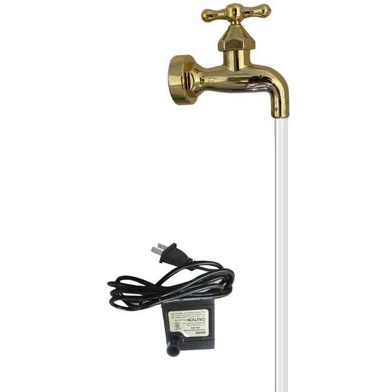 Fontaine Décorative Robinet Flottant Avec Pompe LED – Pour Bassin, Jardin, Intérieur – Facile à Installer – Tension 220V
