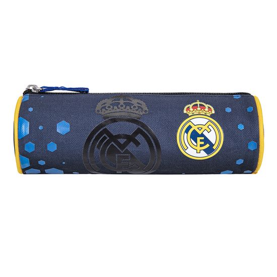 Trousse Real Madrid – Rectangulaire 2 Compartiments – Bleue – Idéale Rentrée – Logo Officiel – Fournitures Organisées