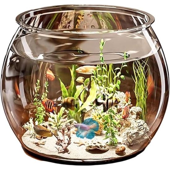 Poisson Rond Bocal Poisson Rond Aquarium 6L - Cylindre Transparent, Bol à Poissons ...