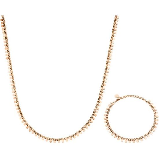 JeryWe Parure Bijoux Femme 46 Pièces - 3 Colliers, 12 Bracelets, 9 Anneaux, Boucles D'Oreilles Plaqué Or - Set Accessoires Mode Élégant