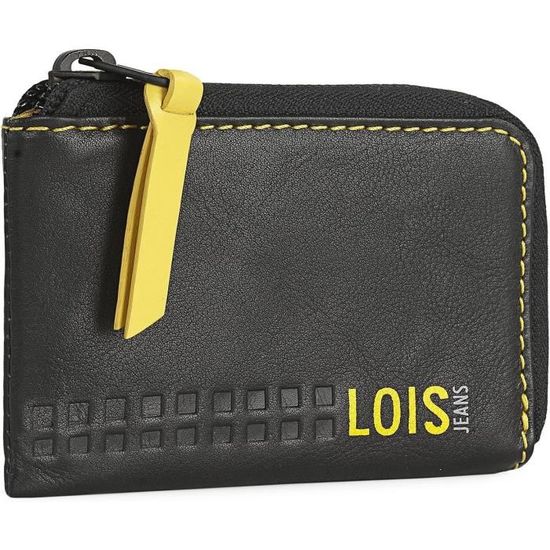 LOIS Porte Monnaie Homme Cuir Souple Petit Format 11002 Brown Sombre pas cher