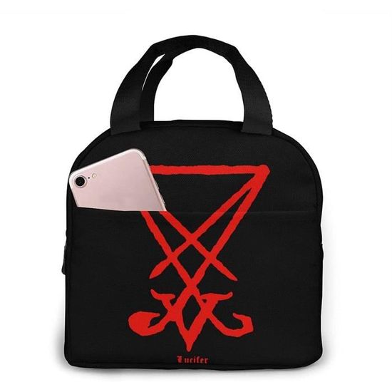 Occult Sigil of Lucifer Satanic Lunch Tote Bag, Scellé AntiFuite