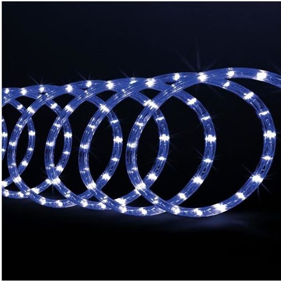 Feeric Christmas - Guirlande d'extérieur Tube lumineux LED sur 10 Mètres avec 8 jeux de lumière L, 10 m Bleu