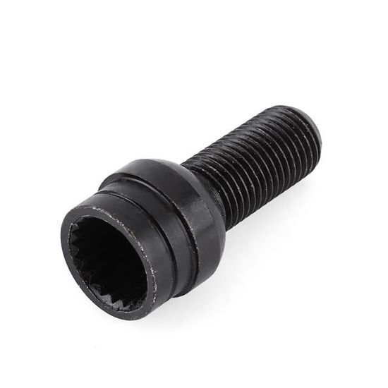 4 Boulons De Roue M14x1.5mm Pour Audi/VW - Acier Zingué Noir - Clé Incluse - Compatible Golf, Passat, Jetta