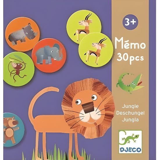 Jeu éducatif - DJECO - Mémo jungle - 30 pièces - Mixte - A partir de 6 ans