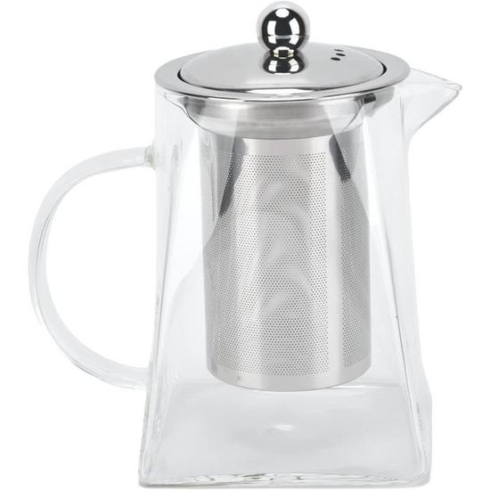 THÉIÈRE EN VERRE AVEC INFUSEUR AMOVIBLE