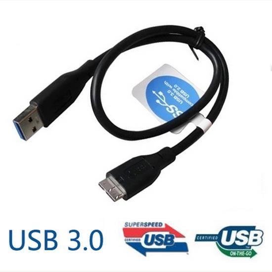 Cable Disque Dur Externe Très Solide USB 3.0 MICRO B WD SEAGATE TOSHIBA  SAMSUNG