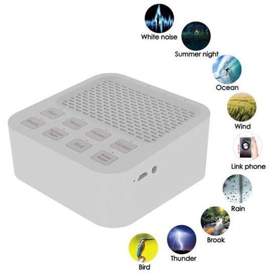 Appareil de Sommeil Bluetooth Thérapie Sonore à Bruits Blancs,avec 8 Apaisant Nature Sons,pour