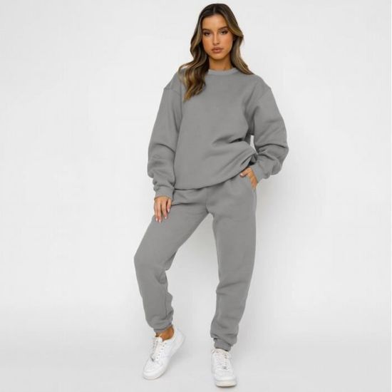 Ensemble Pull et Pantalon de Survêtement pour Femme Gris