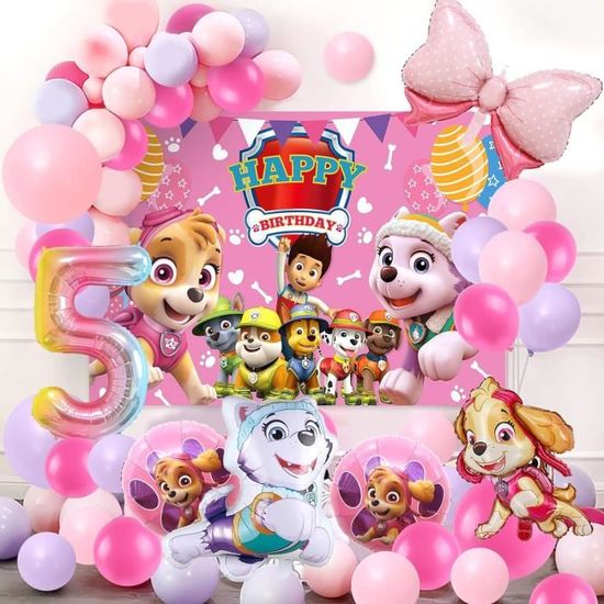 Décoration Anniversaire Sirène 5 Ans - Ballons Avec Bannière Happy Birthday - Kit Complet Incluant Ballons Aluminium, Numéro 5, Autocollants Et Décorations Gâteau