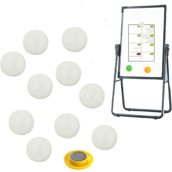 Set De 24 Aimants Tactiques Football BAOSROY – 10 Rouges + 10 Jaunes + Ballon + Arbitre + Remplaçants – Pour Tableau Magnétique – Idéal Coach