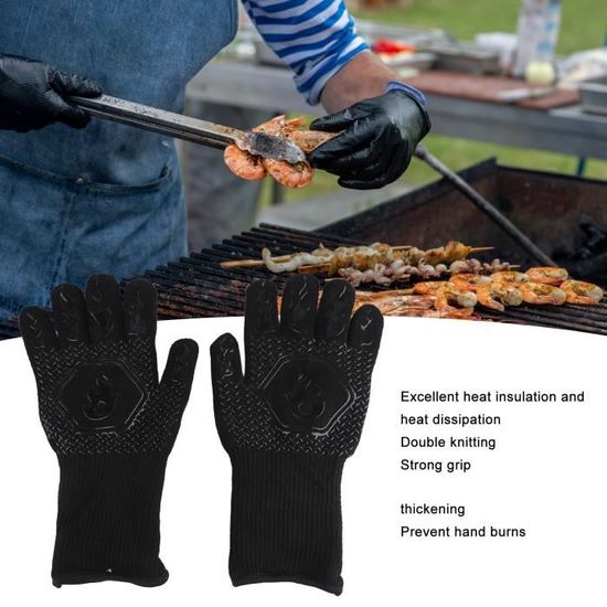 SUC-gants de gril ignifuges Gants de Barbecue Gants de Cuisson Résistants à  la Chaleur Gants de Four Antidérapants articles set