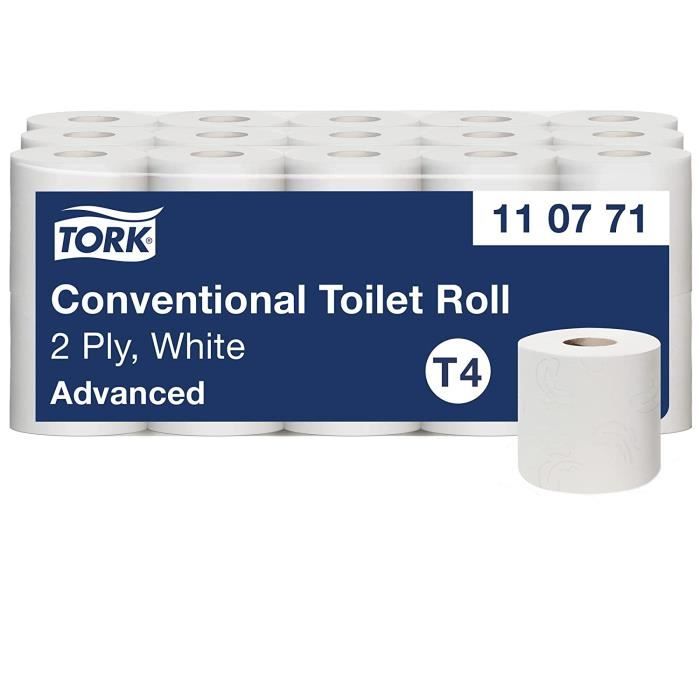 Tork - Distributeur Murale Papier Toilette Blanc T4 - Compact, 2 Rouleaux - Gamme Elevation - Pour Sanitaires