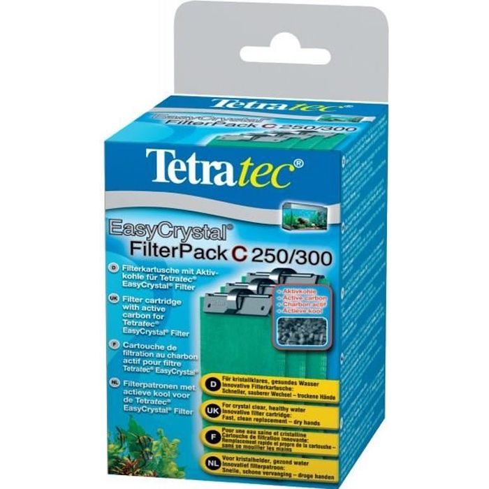 TETRA EasyCrystal C250/300 - Cartouche de Filtration au charbon pour filtres EasyCrystal 250 et 300 Brevetée - 3 cartouches