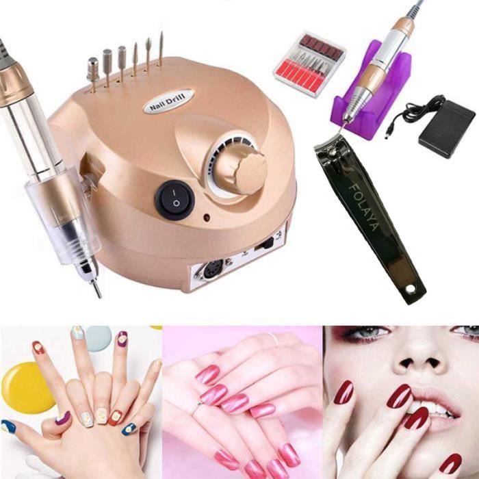 Manucure éléctriqu Ponceuse Pour Ongles,Manucure Machine Ongles Electrique Kit Electrique Lime Ongles Drill Manucure avec