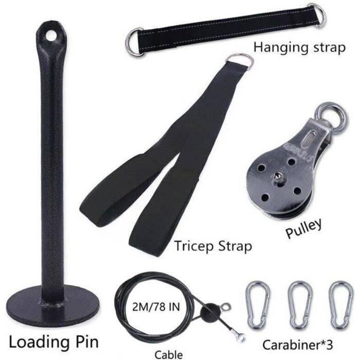 Fitness Poulie Système de câble DIY Chargement Broche de Levage Triceps Machine Corde entraînement Longueur réglable Home Gym