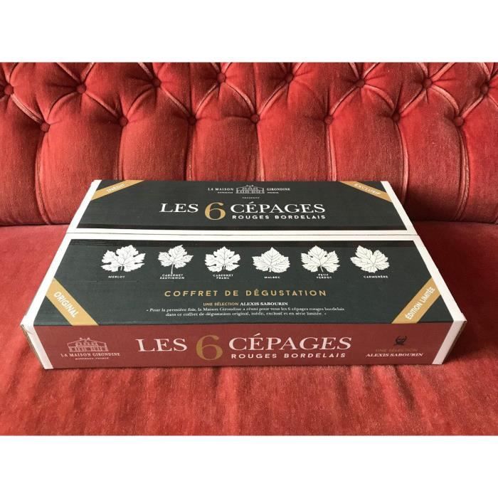 Coffret de dégustation de vin -Les 6 Cépages Rouges Bordelais-