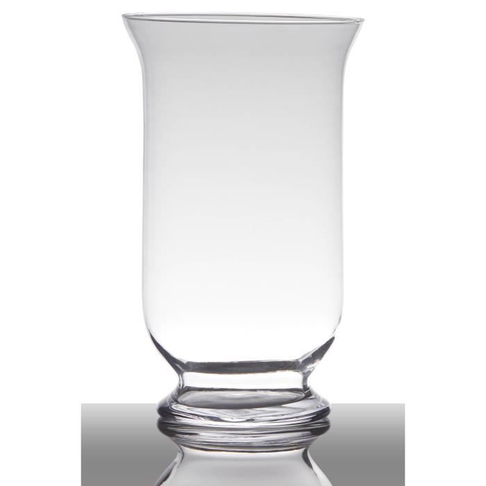 INNA-Glas Bougeoir de Table Lea sur Pied, Cylindre - Rond, Transparent, 30cm, Ø 18cm - Vase Transparent - Photophore en Verre