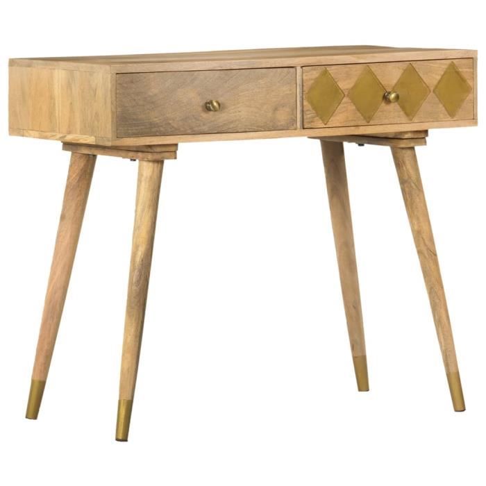Table Console Table de Salle à Manger Table d’entrée Table Café,scandinave - 89x44x75 cm Bois de manguier massif #E#3568