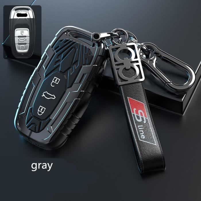 Coque de clé télécommande intelligente pour Audi, pour modèles A1, A3, A4, A5, A6, A7, A8 Quattro, Q3, Gris