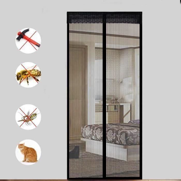 2pcs Protection Insectes Rideau Moustiquaire Porte Insectes Rideau 210 x 90 cm