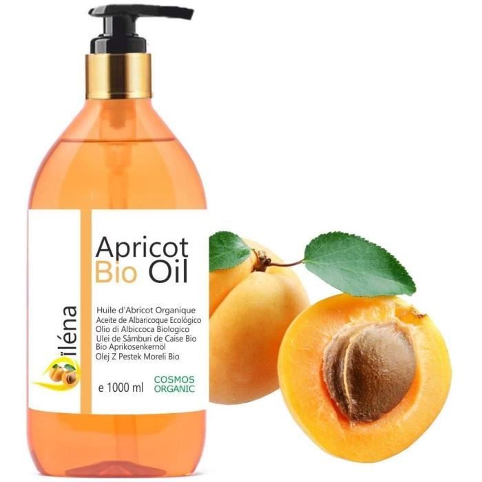Huiles pour le corps Oïléna Huile de Noyau d'Abricot Organique Pressée à Froid Huile de Massage Huile Démaquillante BIO 135647