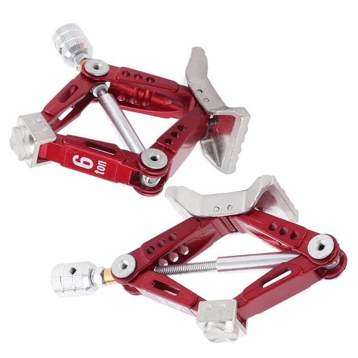 ESTINK Cric de levage RC 2 pièces en métal universel losange accessoire de levage réglable pour 1/10 voiture RC rouge
