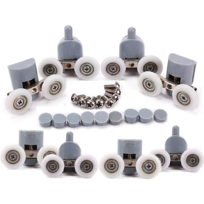 Porte De Douche Rouleaux Roues Roulettes Pour Porte De Douche Roulette Roue Porte Douche 4x haut et 4x bas Salle de Bain 25mm 8 p