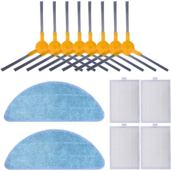 REYEE KIT de Filtre Pour Proscenic 830T, Brosses latérales et Lingette 14 PCS
