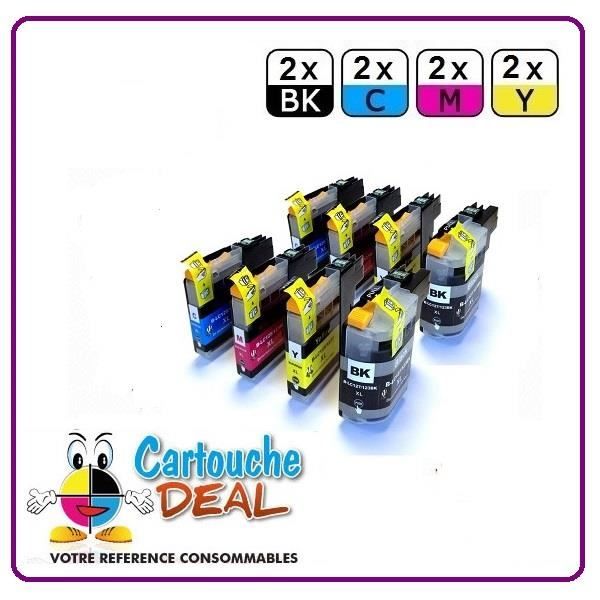 2+6 Cartouche générique compatible BROTHER LC125 LC127 XL