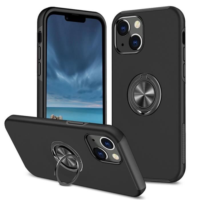 CASEME Coque Samsung A32(4G),anneau pivotant à 360 degrés,Support Téléphone Voiture Magnétique - Noir