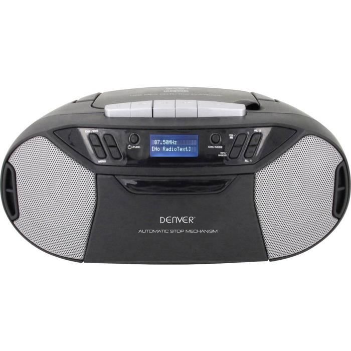Denver TDC-250 Radio-lecteur CD DAB+, FM AUX, CD, Cassette, USB noir