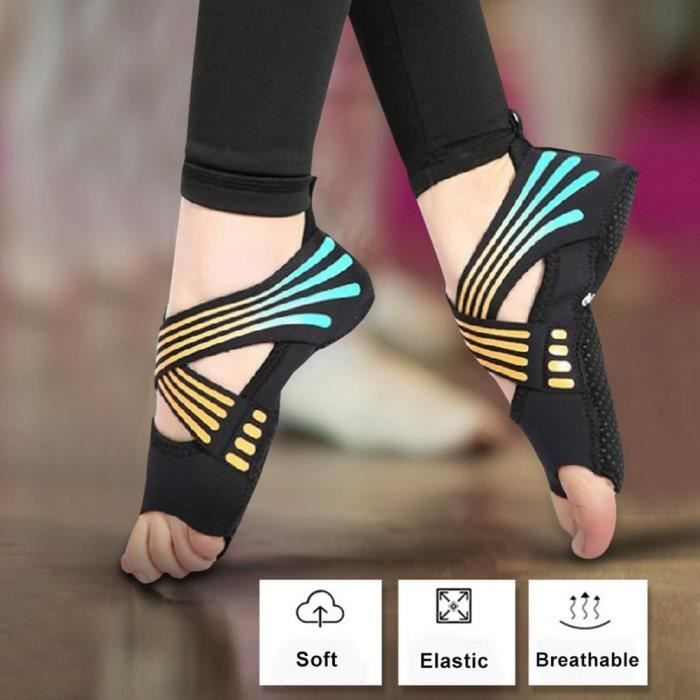 EJ.life Chaussures de yoga Femmes Yoga Antidérapant Pilates Barre Soft Wrap Danse Chaussures D'entraînement Orange (S 35-36)