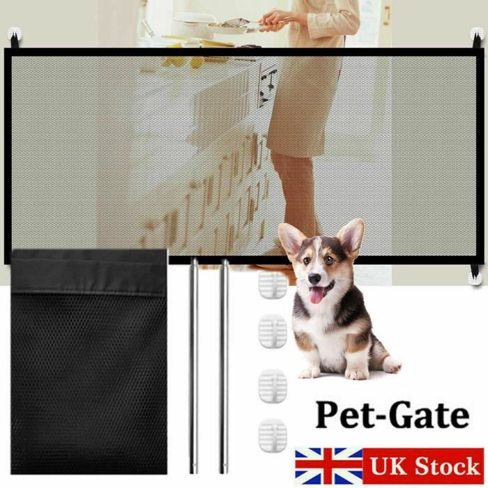 180*75cm Clôture pour animaux intérieur barrière filet de chien chat barrière d'escalier - Barrière extensible blanche treillis