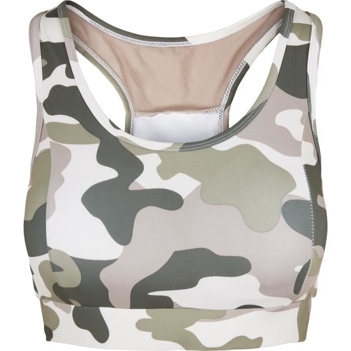 Brassière femme Urban Classics tech mesh-grandes tailles - rose camouflage - 5XL