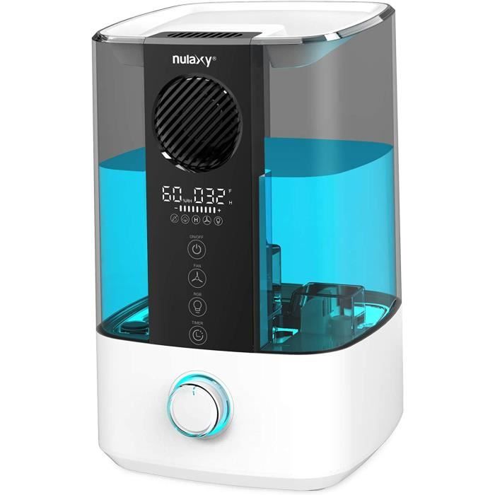 4,5 L Humidificateur à Ventilateur Supérieur, Humidificateur à Brume Fraîche à Remplissage par le Haut avec Avertissement de Nettoy