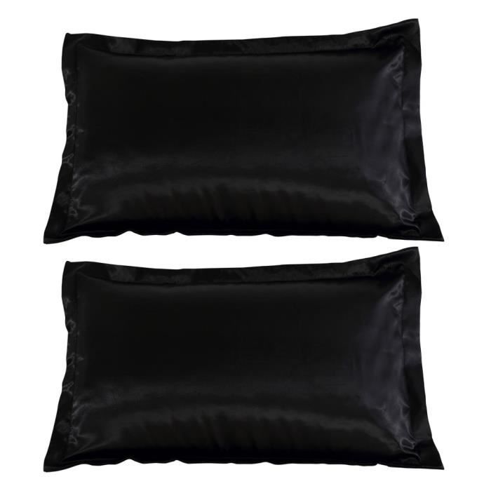 Satin Taie soie sentiment anti-rides Taie d'oreiller cheveux cas de soins de la peau noire 1pair