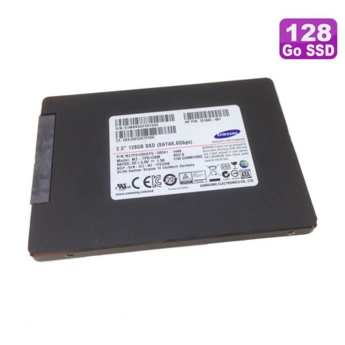SSD 128Go 2.5-- Samsung MZ-7PD128M MZ7PD128HCFV-000H1 HP 761885-001 665961-001