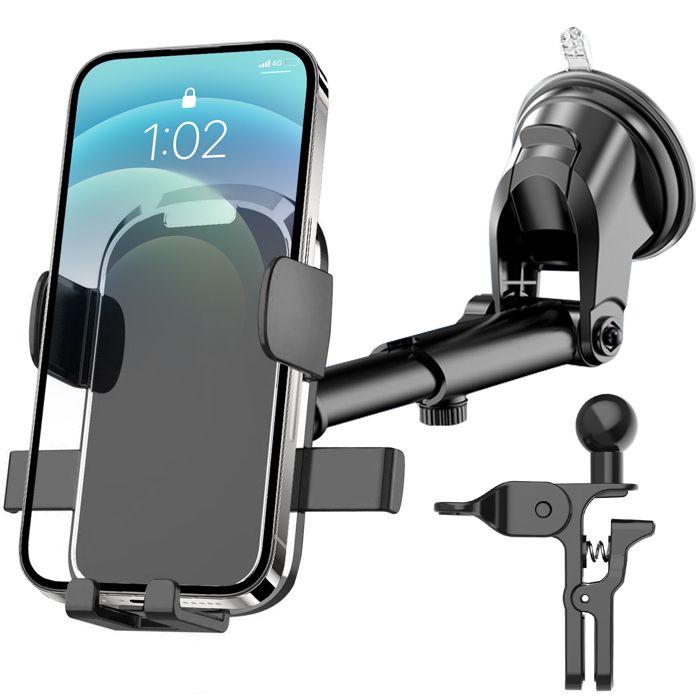 Support de poteau télescopique de voiture de gravité de téléphone portable ZD-S1 argent