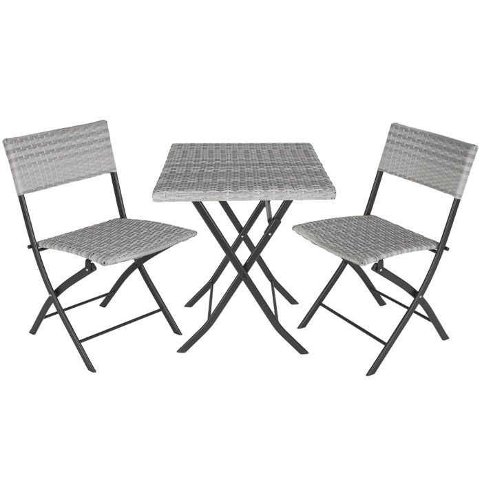 Salon de jardin TREVI 2 personnes - gris clair
