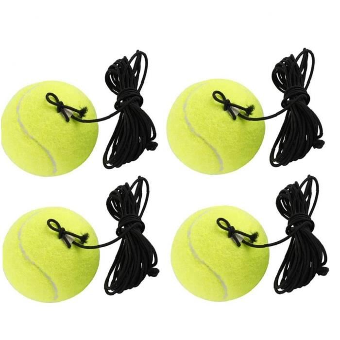 Balles de remplacement de balle d'entraînement de tennis avec chaîne pour le joueur de débutant jaune 4pcs