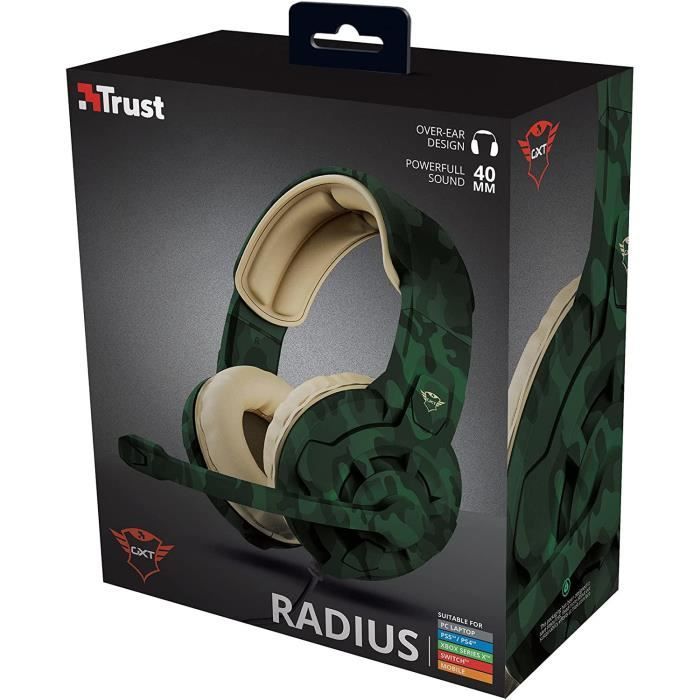 TRUST Gaming GXT 411C Radius Casque Gamer Camo Vert