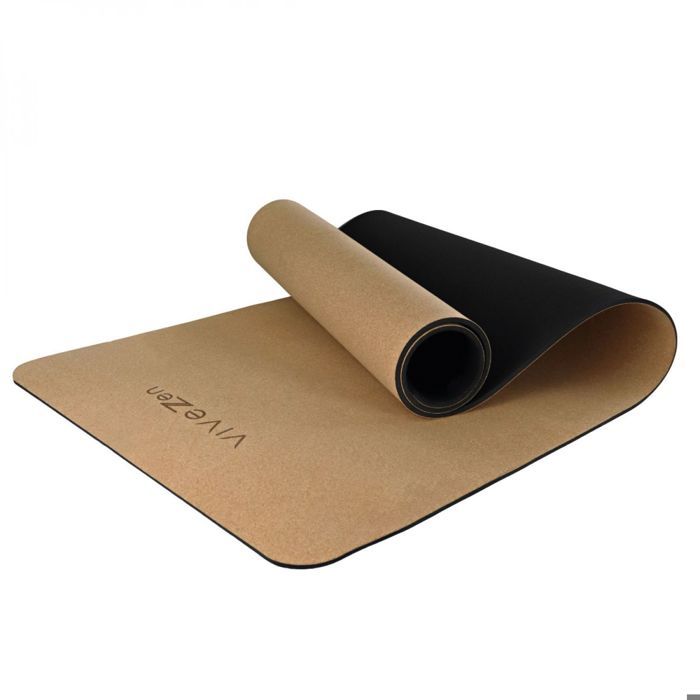 Tapis de yoga, de gym, d'exercices en liège - 180 x 60 cm - Vivezen
