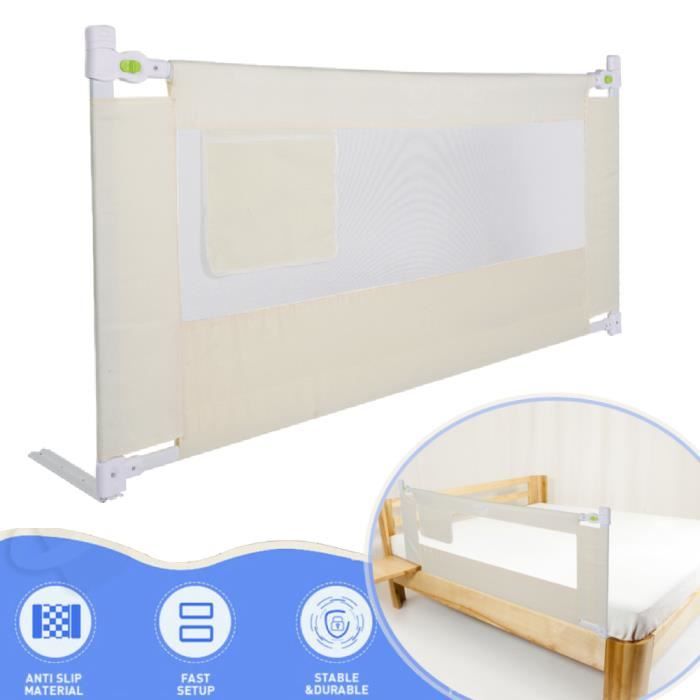 Barrière de lit pour enfants 180 x 68cm Barriere de lit bebe rail de lit de sécurité de bébé HB021