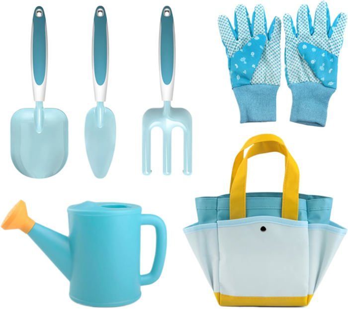 Ensemble Jardinage Enfant – 7 Pièces Avec Chapeau, Tablier, Gants, Pulvérisateur Et Outils – Cadeau Éducatif Pour Petits Jardiniers