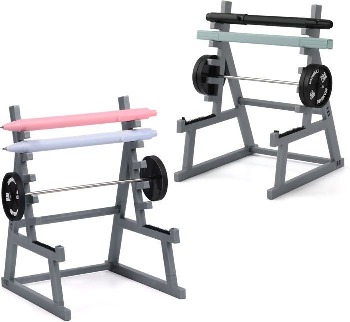 Porte Stylo Squat Rack Delsen - Organisateur Bureau Haltères Multifonction Créatif