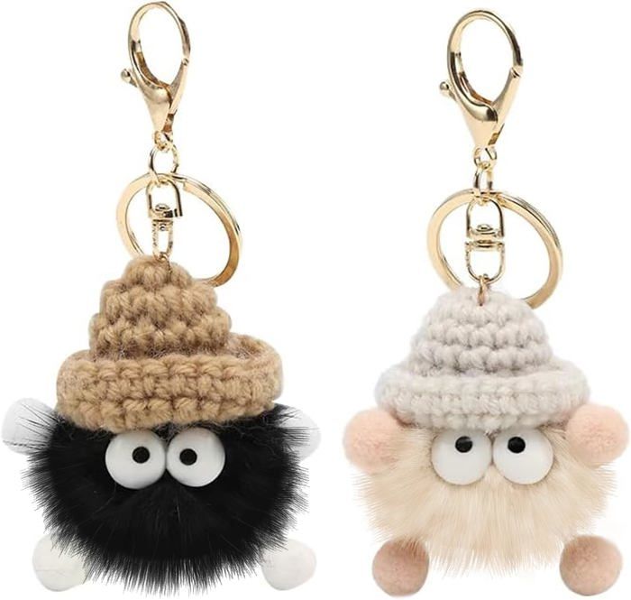 Lot De 10 Porte-clés En Peluche Douce PEAKTOP - Animaux Mignons, Mousqueton, Multi-couleurs