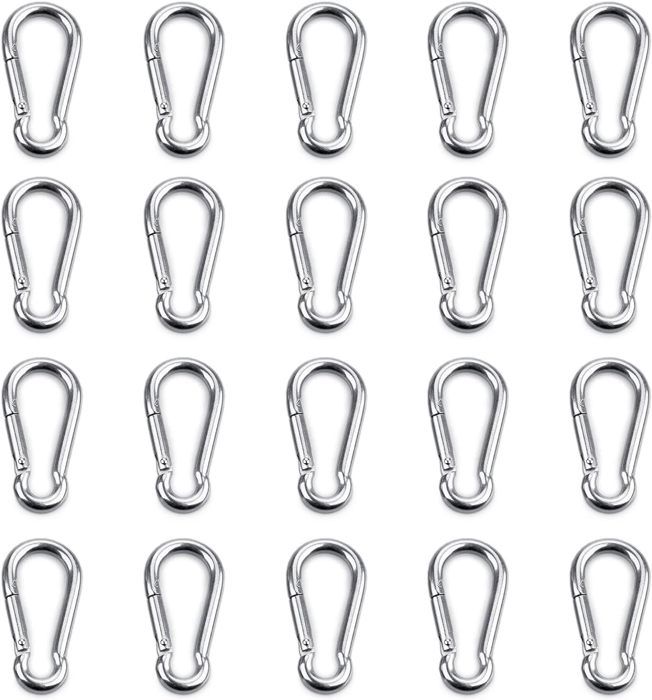20 Mousqueton Acier Inoxydable à Ressort M66 cm Crochet Mousqueton Polyvalent Intérieur