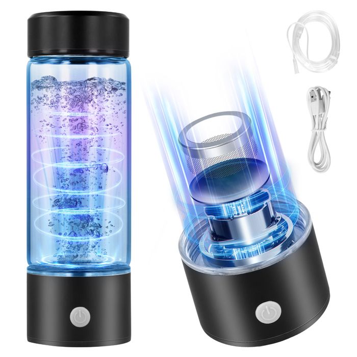 Bouteille deau hydrogène - TTLIFE - 4000PPB - 420ml - Verre borosilicaté - Technologie SPE avancée